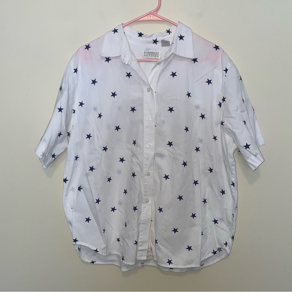 Liz Claiborne Elisabeth Star Button Down Shirt Size 14P